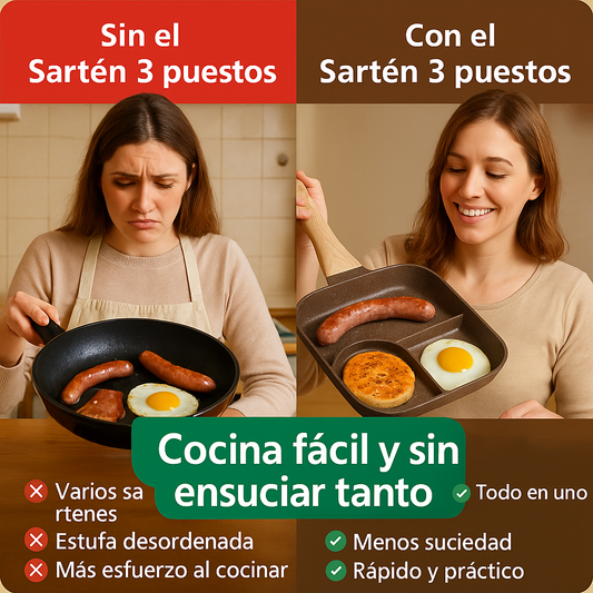 Sarten Antiadherente 3 Puestos