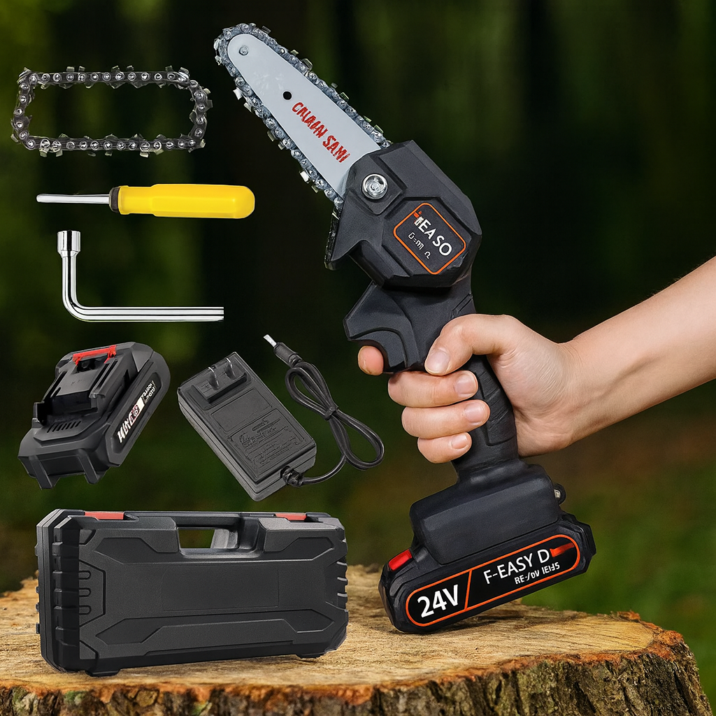 Mini Sierra Portátil + 2 Baterías y Repuestos Gratis