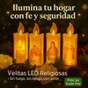 Vela Led X4 Con Imagen Religiosa Decoración Navidad